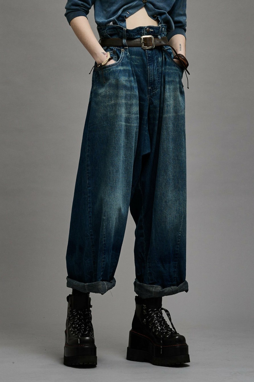 R13 Double Loop Venti Jean - Windsor Blue Wide Leg