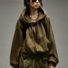 R13 Balloon Popover Hoodie - Dark Olive Tops