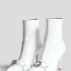 R13 Sid Heeled Harness Boot - Patent White Boots