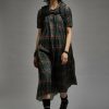 R13 Relaxed Midi - Marsh Green Plaid Dresses & Skirts