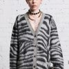 R13 Mohair Boyfriend Cardigan - Zebra Jacquard Sweaters