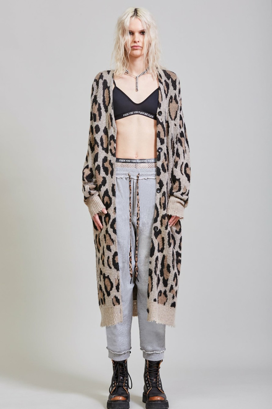 R13 Long Leopard Cardigan Sweaters