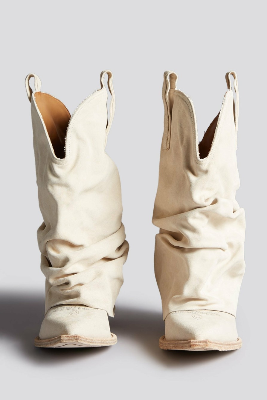 R13 Low Rider Cowboy Boot - Ivory Boots