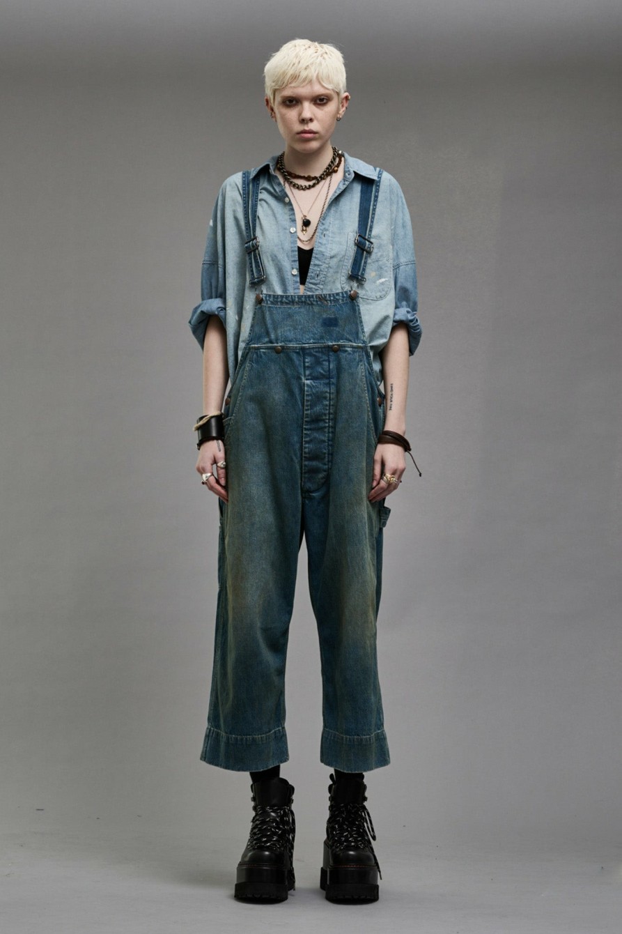 R13 Slouch Bib Overall - Wilton Indigo Jumpsuits