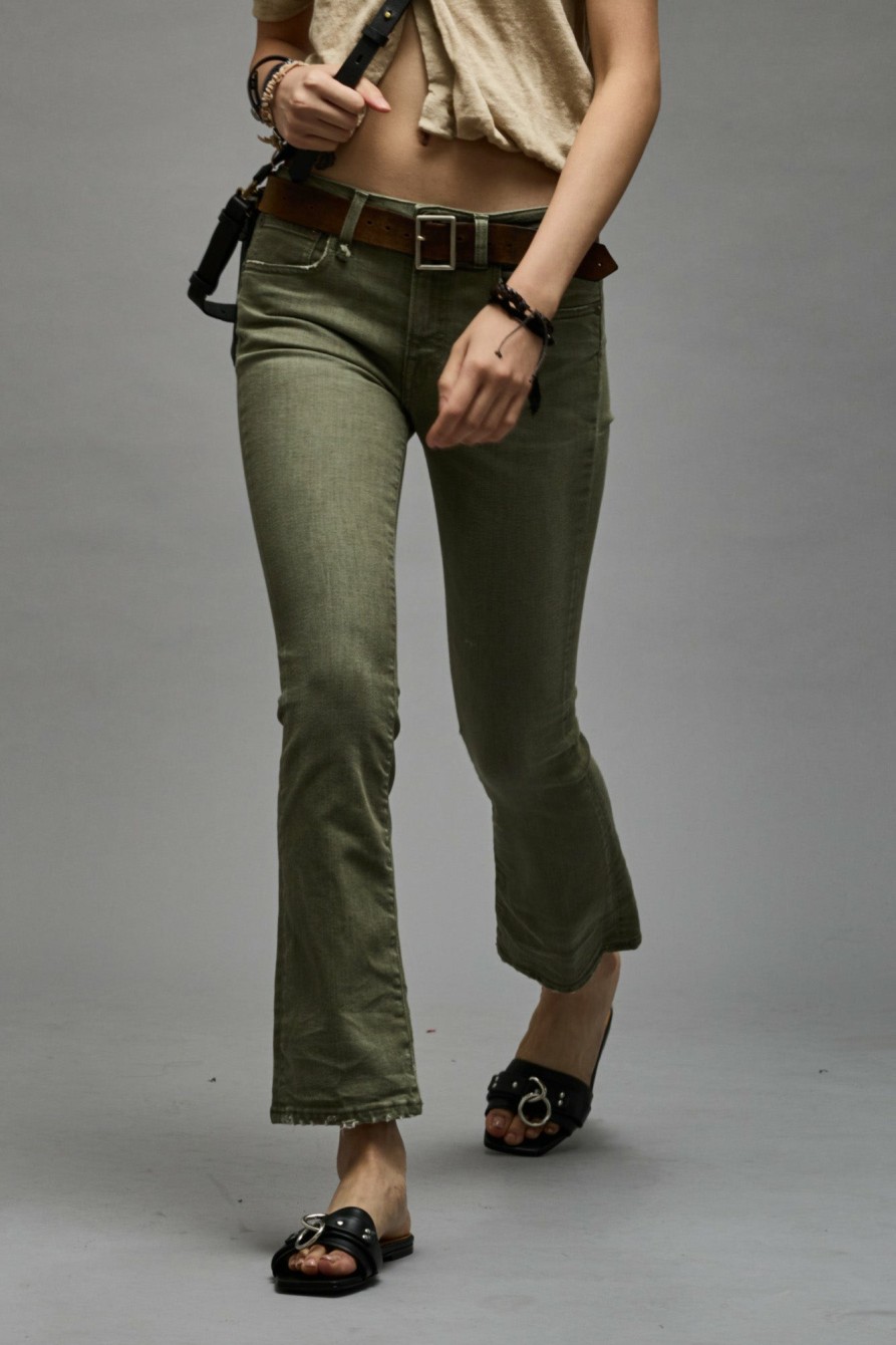 R13 Kick Fit - Olive Green Stretch Skinny