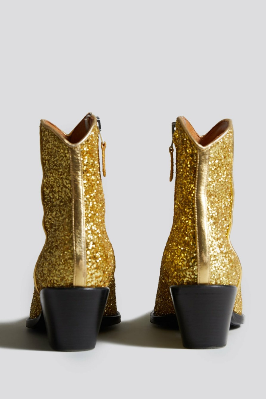 R13 Ankle Cowboy Boot - Rutilant Gold Cowboys