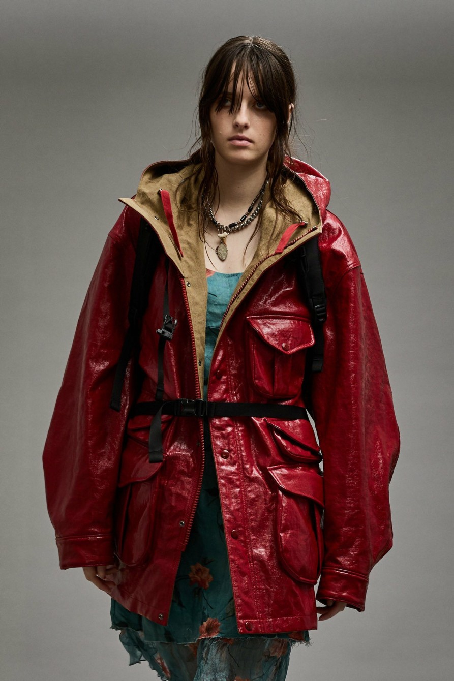 R13 Multipocket Parka - Red Coat Jackets & Coats