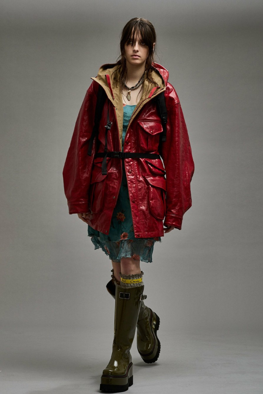 R13 Multipocket Parka - Red Coat Jackets & Coats