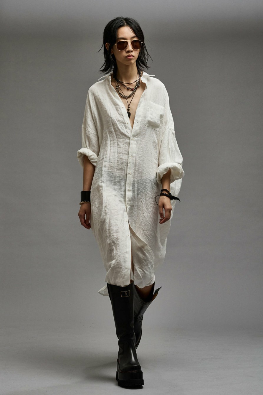 R13 Jumbo Shirtdress - White Dresses & Skirts