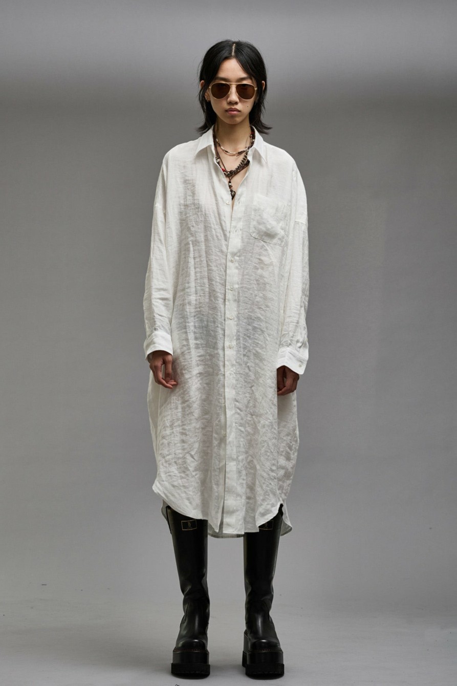 R13 Jumbo Shirtdress - White Dresses & Skirts