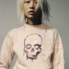 R13 Deconstructed Skull Sweater - Light Pink Sweaters