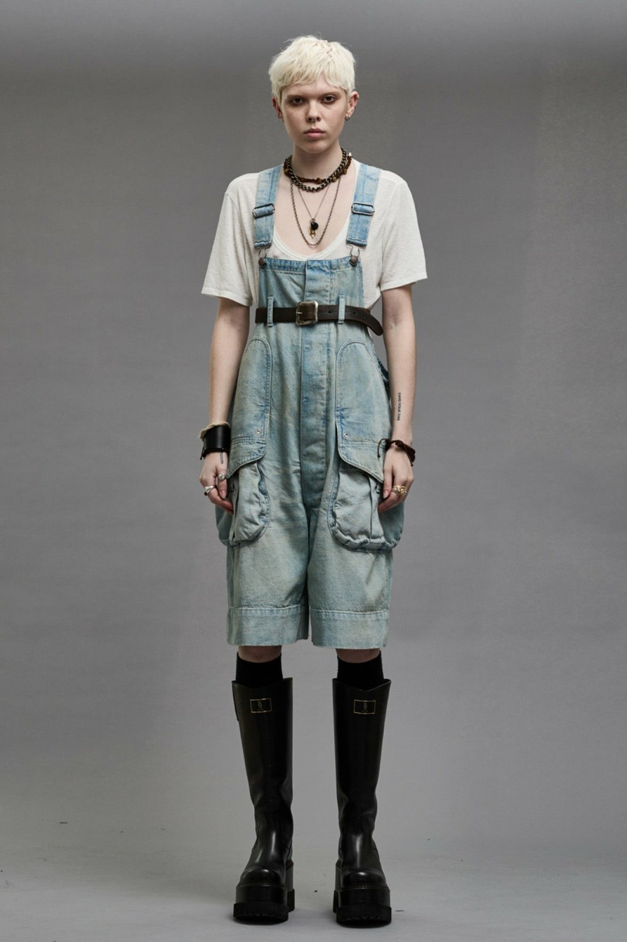 R13 Multipocket Overall Short - Lennon Blue Jumpsuits