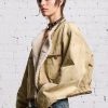 R13 Cropped Chore Jacket - Khaki Canvas Jackets & Coats