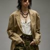 R13 Oversized Ragged Blazer - Khaki Jackets & Coats