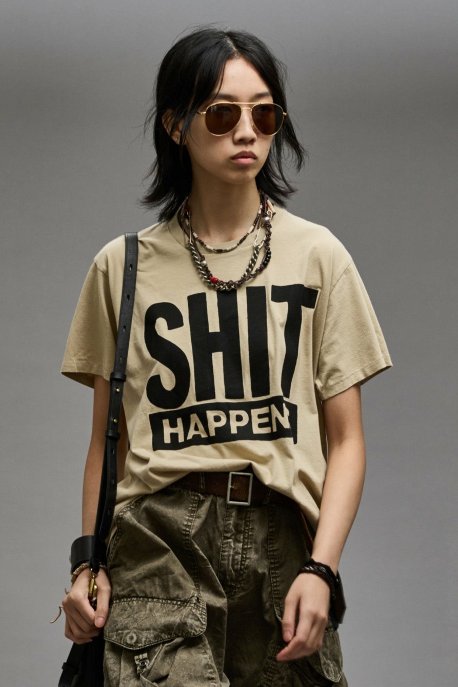 R13 Shit Happens Boy T - Khaki T-Shirts