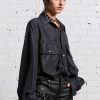 R13 Oversized Pocket Shirt - Black Overdye Tops