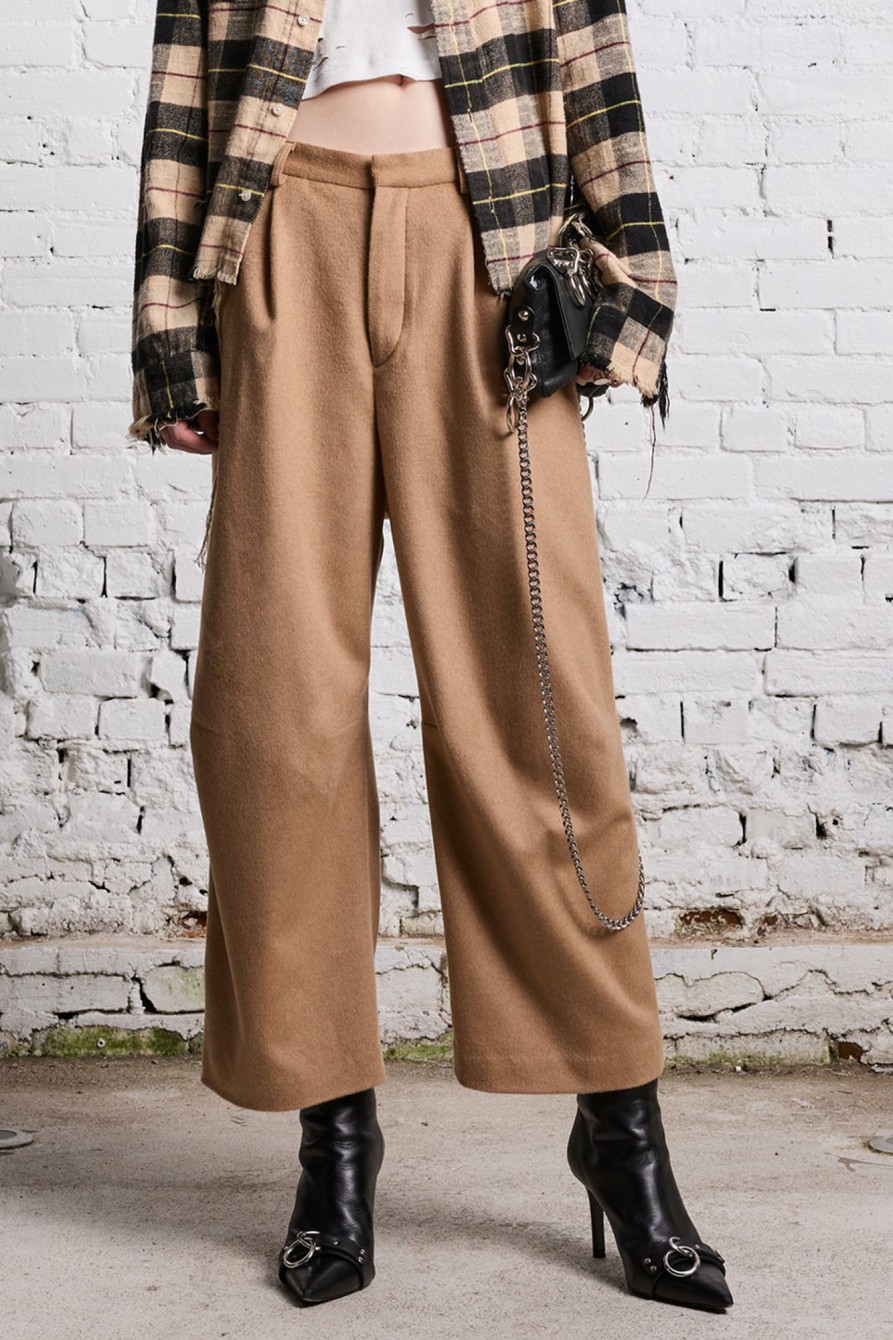 R13 Articulated Knee Trouser - Camel Pants & Shorts