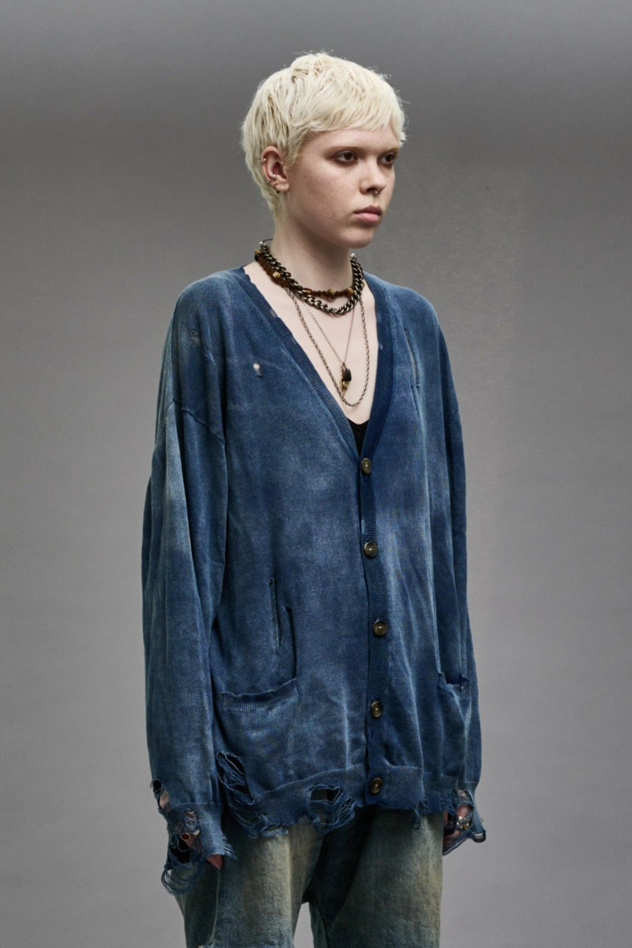 R13 Boyfriend Cardigan - Dark Indigo Sweaters