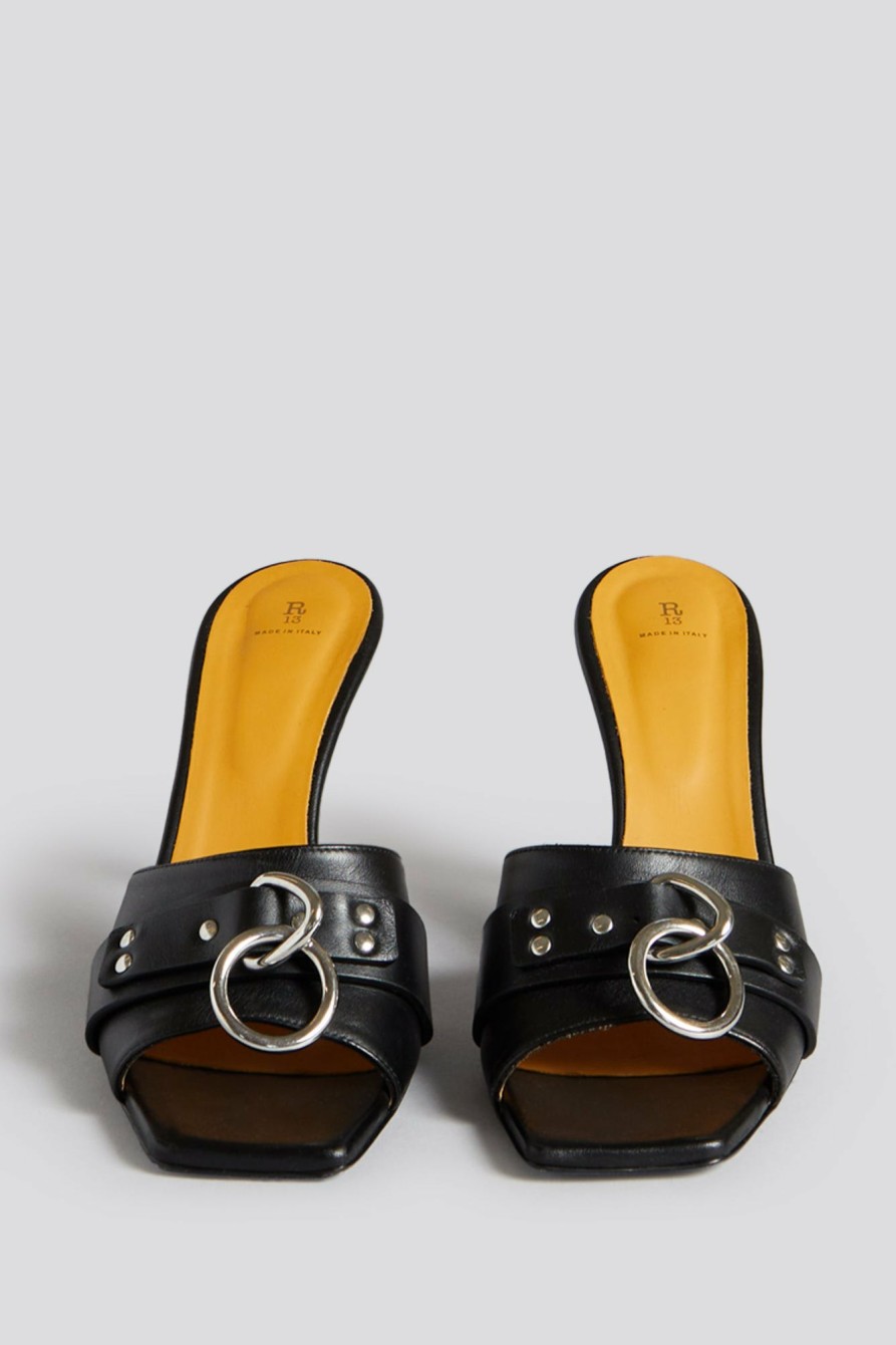 R13 Sid Heeled Harness Slide - Black Harness