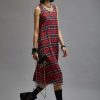 R13 Chain Embellished Midi - Red Plaid Dresses & Skirts