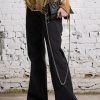 R13 Jane Jean - Black Bedford Cord Stretch Wide Leg