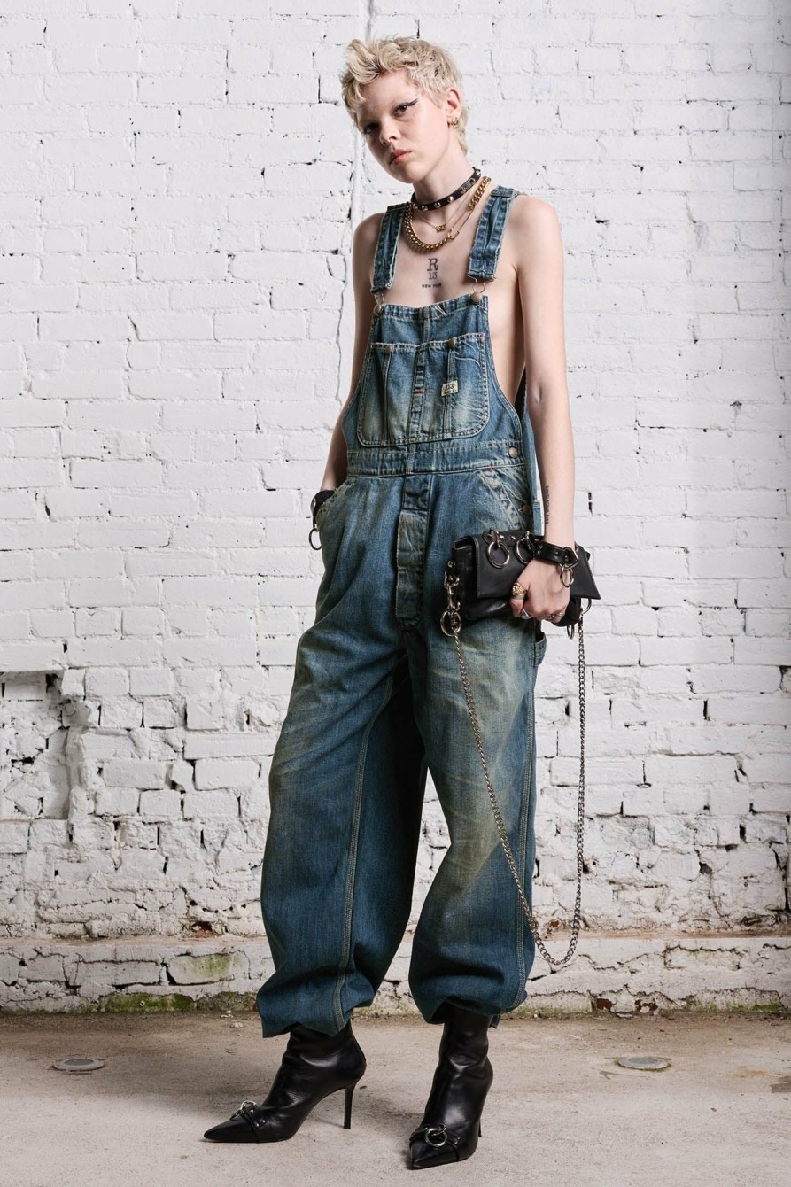 R13 D'Arcy Overall - Clinton Blue Wide Leg