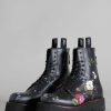 R13 Single Stack Boot - Black Floral Boots