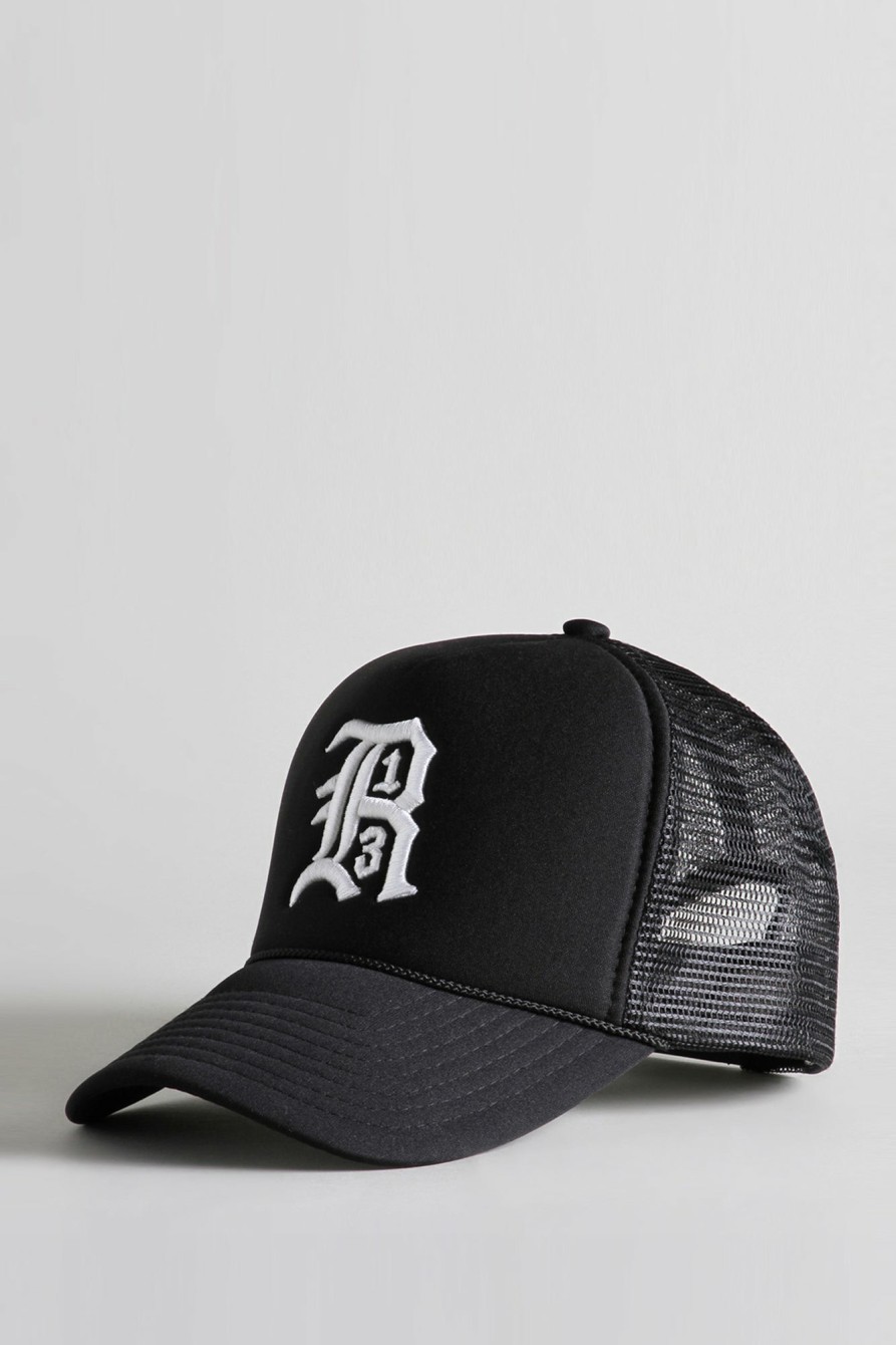 R13 R13 Trucker Hat - Black Hats