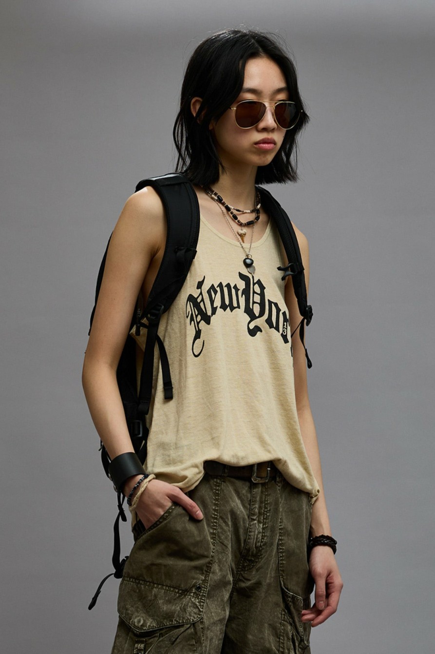 R13 New York Relaxed Tank - Khaki T-Shirts