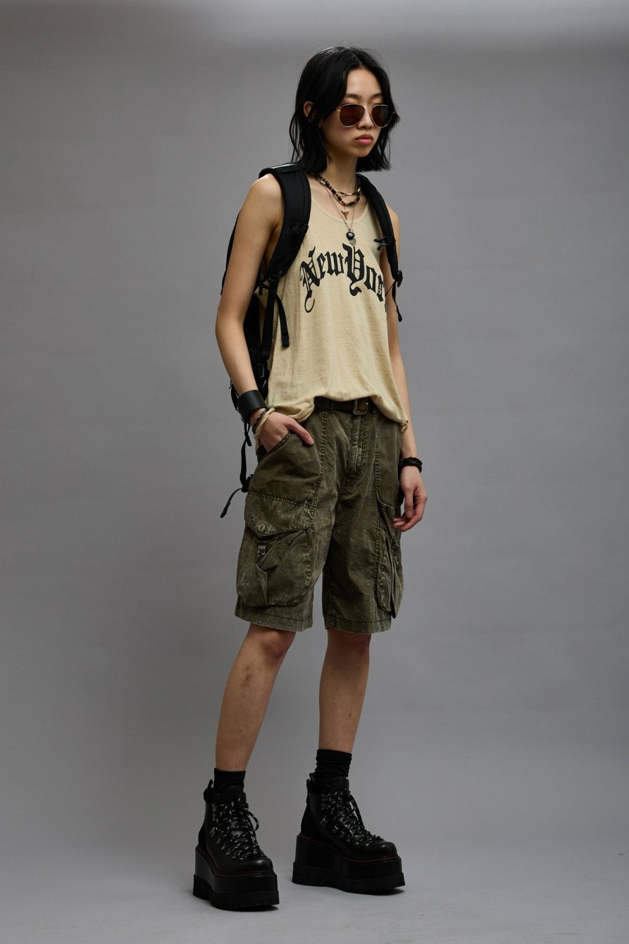 R13 New York Relaxed Tank - Khaki T-Shirts