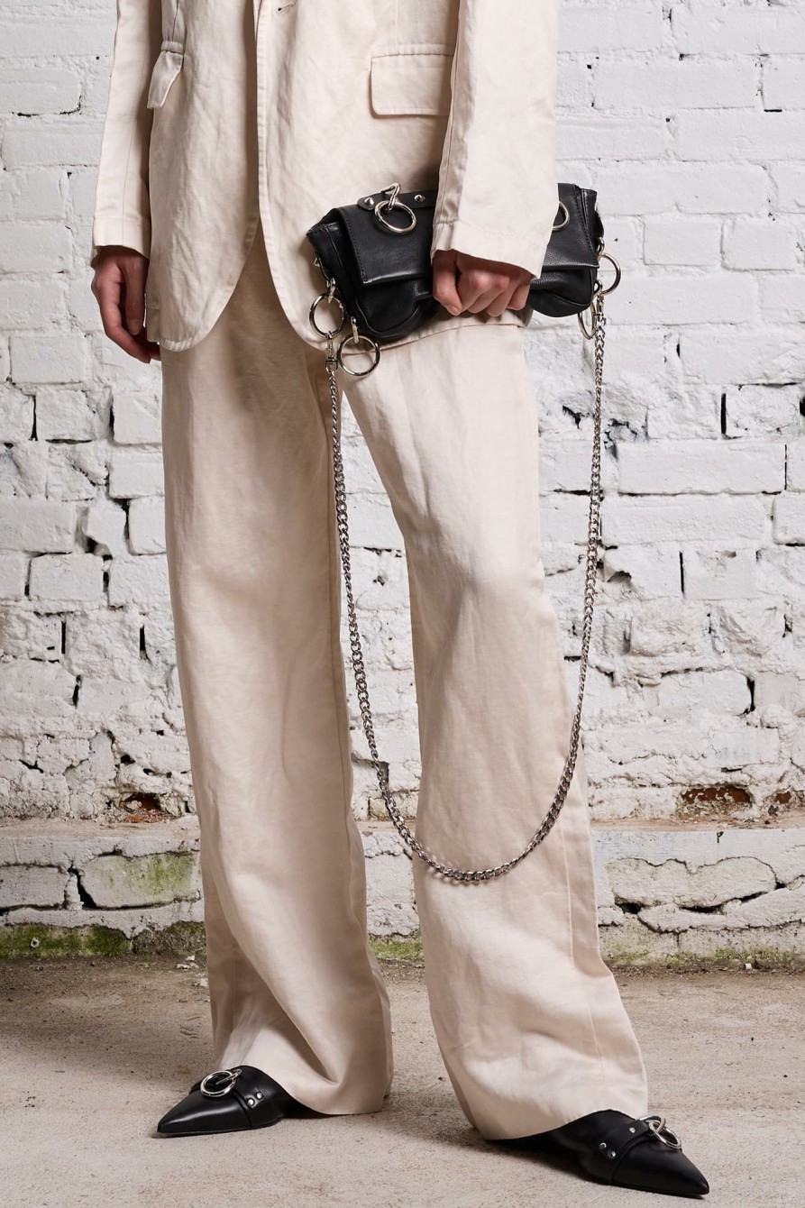 R13 Damon Linen Trouser - Oyster Pants & Shorts