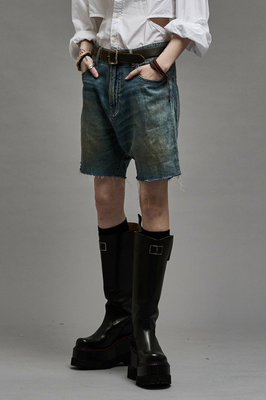 R13 Marky Drop Short - Weber Linen Indigo Shorts/Skirts