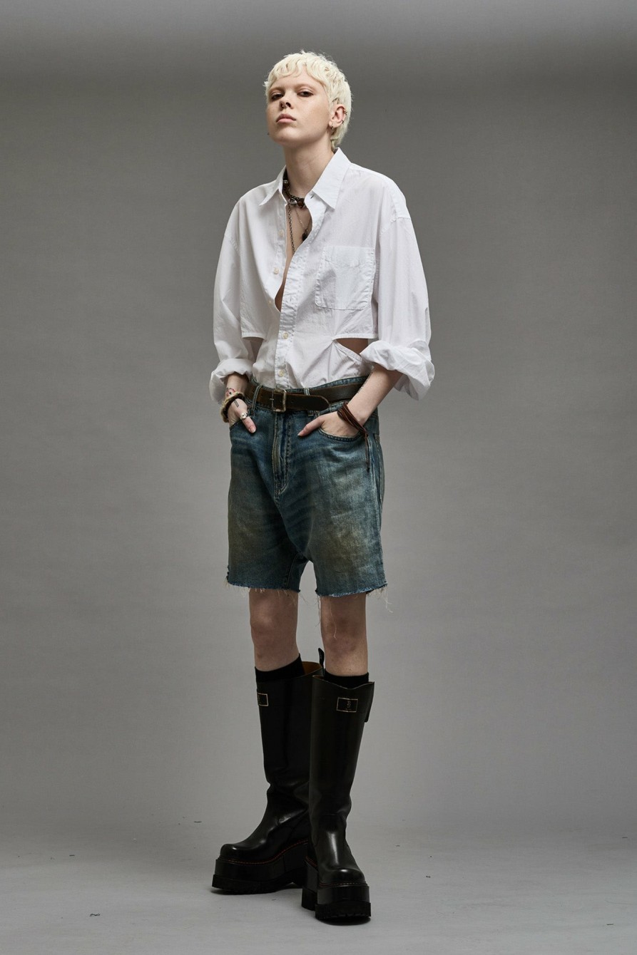 R13 Marky Drop Short - Weber Linen Indigo Shorts/Skirts