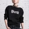 R13 Shrunken Punk Sweater - Gothic Black Sweaters