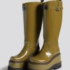 R13 R13 Patch Engineer Boot - Patent Olive Boots