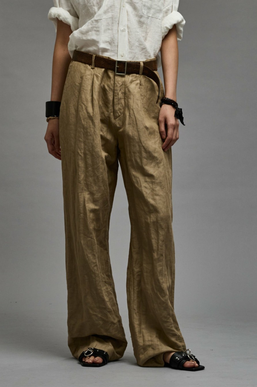 R13 Damon Pleated Trouser - Khaki Pants & Shorts