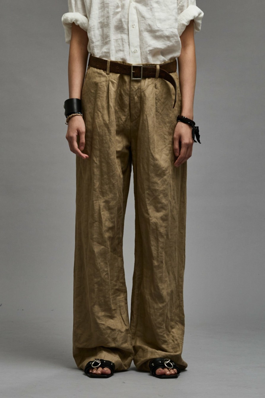 R13 Damon Pleated Trouser - Khaki Pants & Shorts